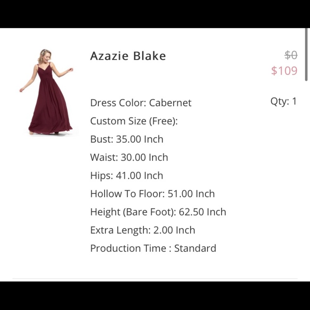 Azazie Blake Dress (worn once!) in Cabernet